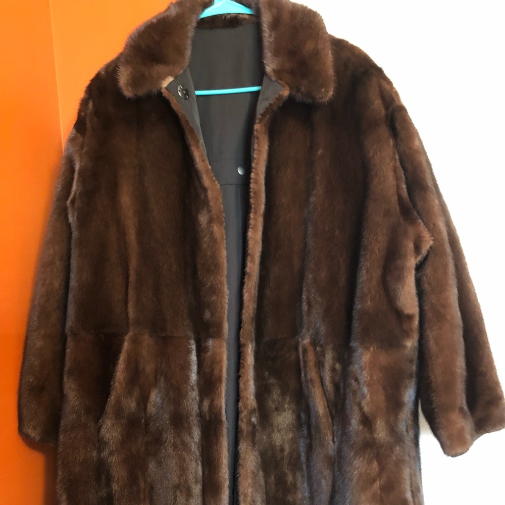 Yves Salomon reversible Chocolate Mink Coat - Picture 2 of 2